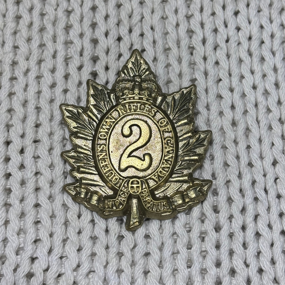 The Queen's Own Rifles of Canada 1940 2nd Regiment Cap Badge